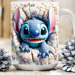 Stitch Crawling Out Hole Mug, Disney Mug, Mothers Day Mug 11oz, 15oz Mug
