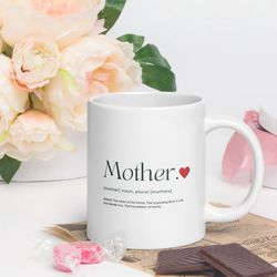 Mother's Day gift - Personalized Mother Dictionary Tea and Coffee Mug with her kids name on it