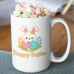 Happy Easter - 15oz White mug, Autism Awareness, Custom Name