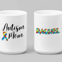 Autism Mom Custom Name Mug - Autism Awareness