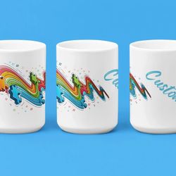 Autism Awareness Custom Name Mug - Rainbow