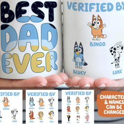 bluey best dad ever mug, best dad ever mug, custom bluey binggo mug, dad life mug, fathers day gifts