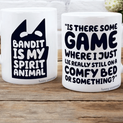 bluey bandit heeler coffee mug, spirit animal bluey dad mug, bluey family matching mug