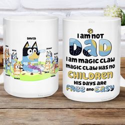 personalized bluey gift for dad, bandit heeler mug, rad dad bluey, custom dad father day gift, best dad mug