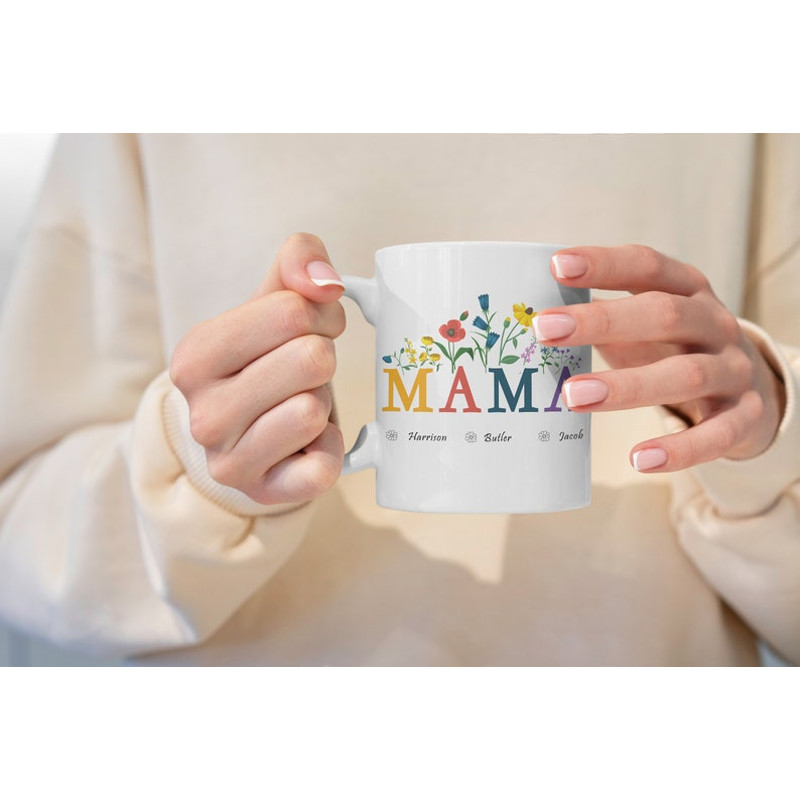 Custom Birth Flower Mama Mug, Personalized Name Mug for Mothers Day Gift, Plant Mom Coffee Mug, Mamas Garden Family Name Mugs4.jpg
