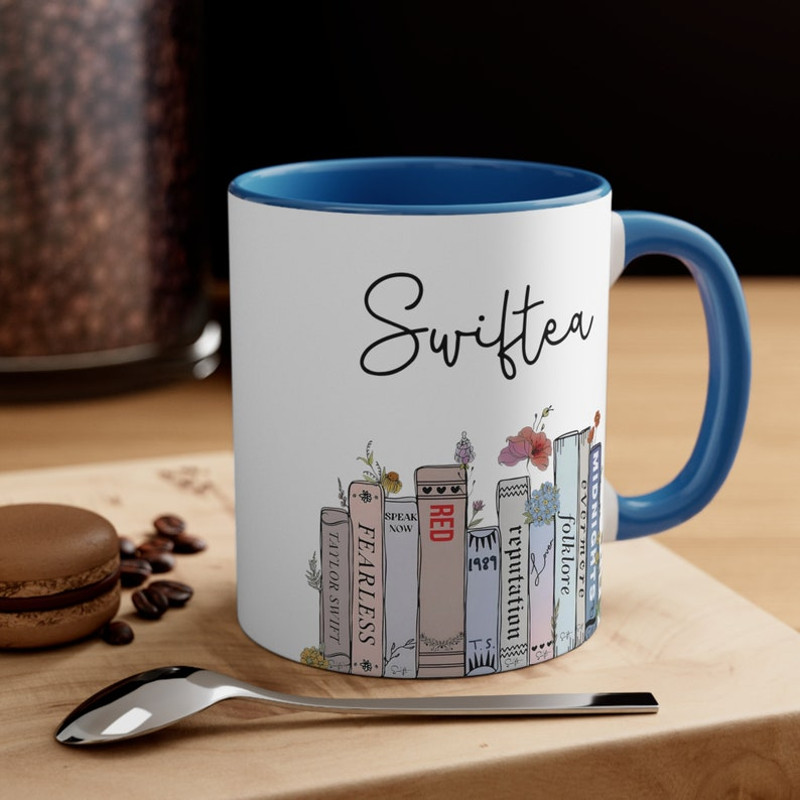 Swiftea Mug, Taylors Version Gifts, Swiftie Merch, Music Albums as Books, Swiftie Coffee Mug Swiftie Fan Gift, Trendy Floral Music Album Mug3.jpg