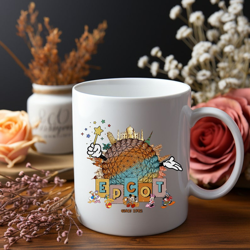 Disney 2024 Epcot Drink Around The World Coffee Mug, Disney Family Cup, Disney Vacation 2024 Cup, Epcot Mug,Mickey and Friends Epcot Cup2.jpg