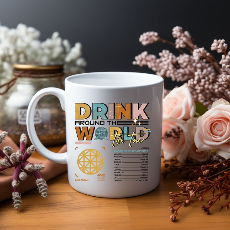 Disney 2024 Epcot Drink Around The World Coffee Mug, Disney Family Cup, Disney Vacation 2024 Cup, Epcot Mug,Mickey and Friends Epcot Cup5.jpg
