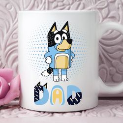 bluey chilli cool dad mug,bandit dad coffee cup, chilli heeler mug, bluey birthday gift, bluey chilli heeler mug