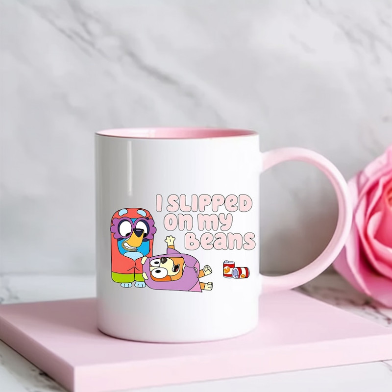 I Slipped on My Beans Coffe Mug, Bluey Dog Cup, Bluey Bingo Mug, Bluey Family Cup, Bluey Birthday Gift Coffee Mug2.jpg