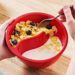 anti-soggy spiral slide cereal bowl – reusable snack & dip plate, separated oatmeal & breakfast tray