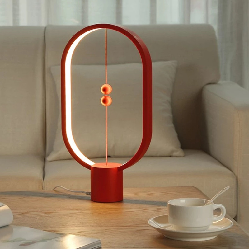 Original "Balance" Wood Magnetic LED Oval Table Lamp 3
