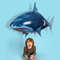 helium remote controlled flying shark gift