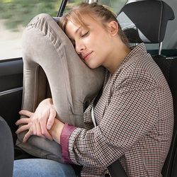 sleepy cloud travel pillow – ultimate ergonomic neck pillow for airplane tray tables & travel comfort