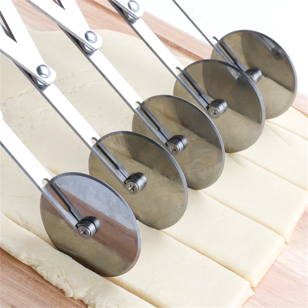 Stainless Wheel Pastry Cutter  MultiRound Dough Slicer  Roller Cookie Divider