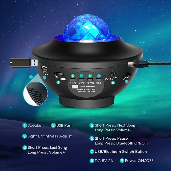 Remote Controlled Bluetooth Music Starry Galaxy Projector Light - 6.png
