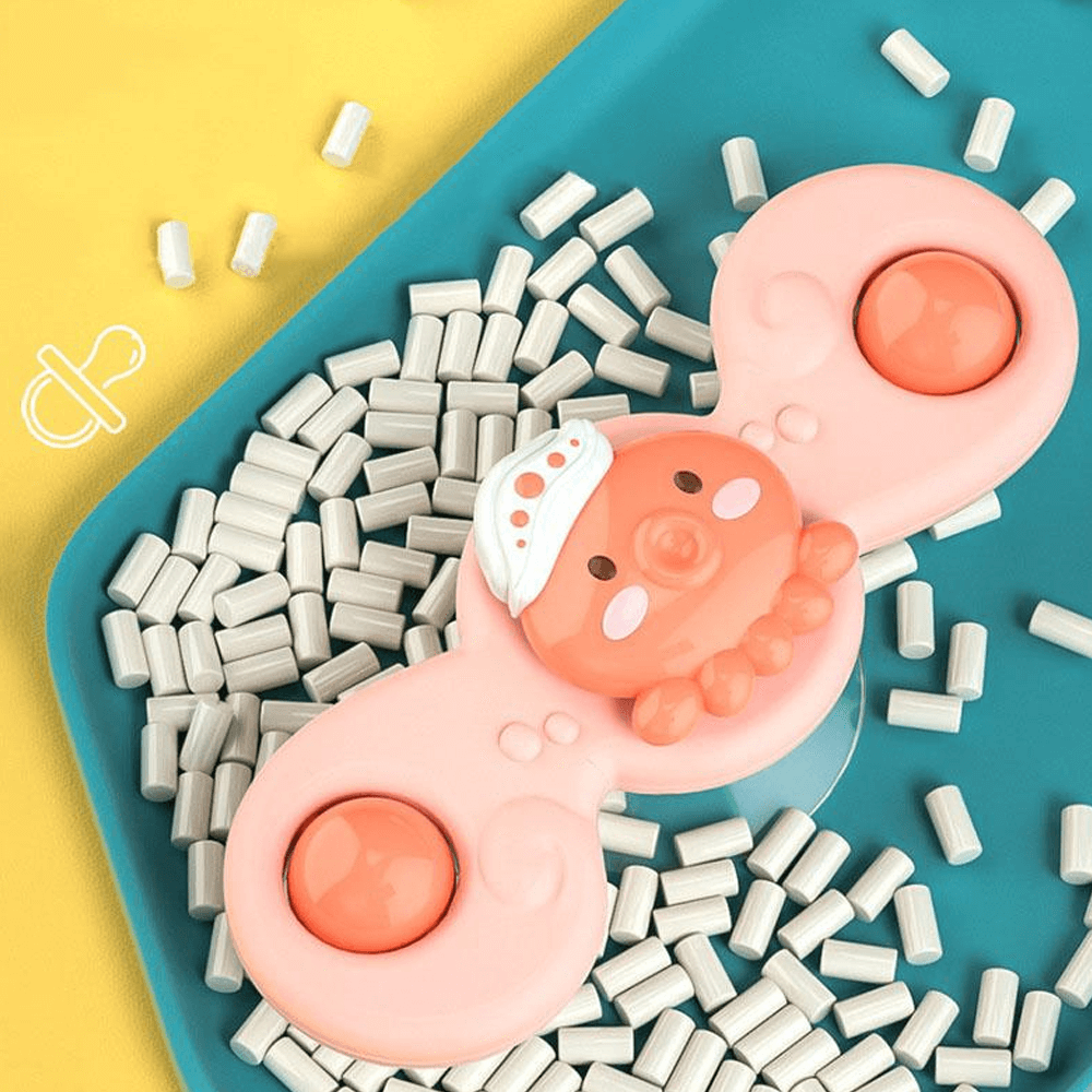 Rotating Suction Cup Baby Bath Toy Pink