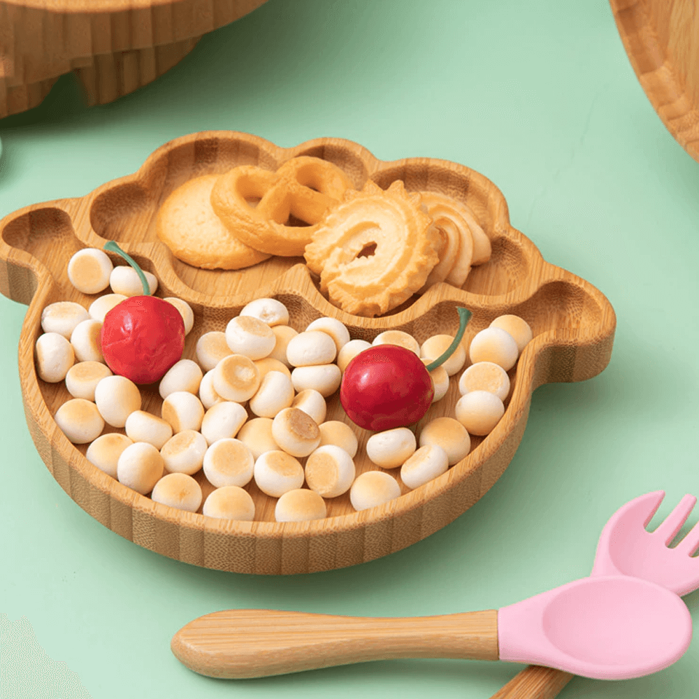 Bamboo Wooden Baby Dinner Plate Sheep