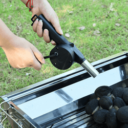 Hand-Crank Portable Outdoor Barbeque Bellow Tool