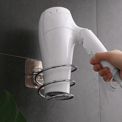 No Drilling Adhesive Stainless Steel Hair Dryer Holder