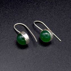 Green Onyx 925 Sterling Silver Handmade Earrings Jewelry Mothers day gift