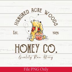vintage winnie the pooh honey co. png, winnie the pooh png, disney winnie png, all natural honey co png, disney matching