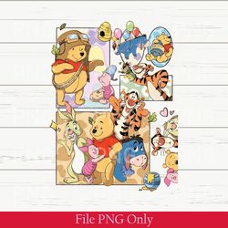 disney winnie the pooh png, pooh bear png, pooh and friends png, disney family matching png, disneyland trip png 300dpi