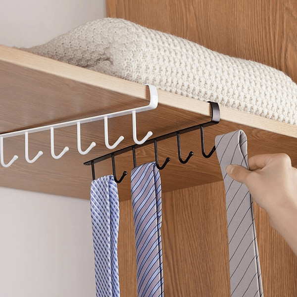 Small Hanger Rack 6 Hooks Space-Saving Cabinet Hanger Rack | Inspire Uplift