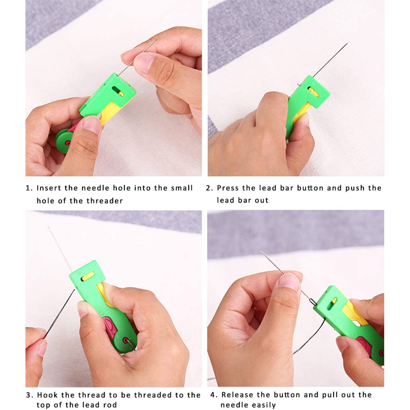Portable automatic needle threader for travel