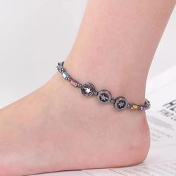 Reduce Swell Obsidian Magnetic Therapy Anklet