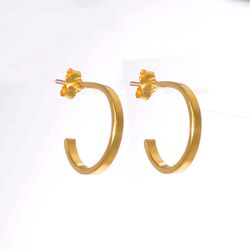925 Sterling Silver 18K Gold Plated Hoop Earrings