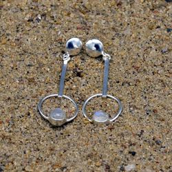 moonstone 925 silver handmade dangle earrings