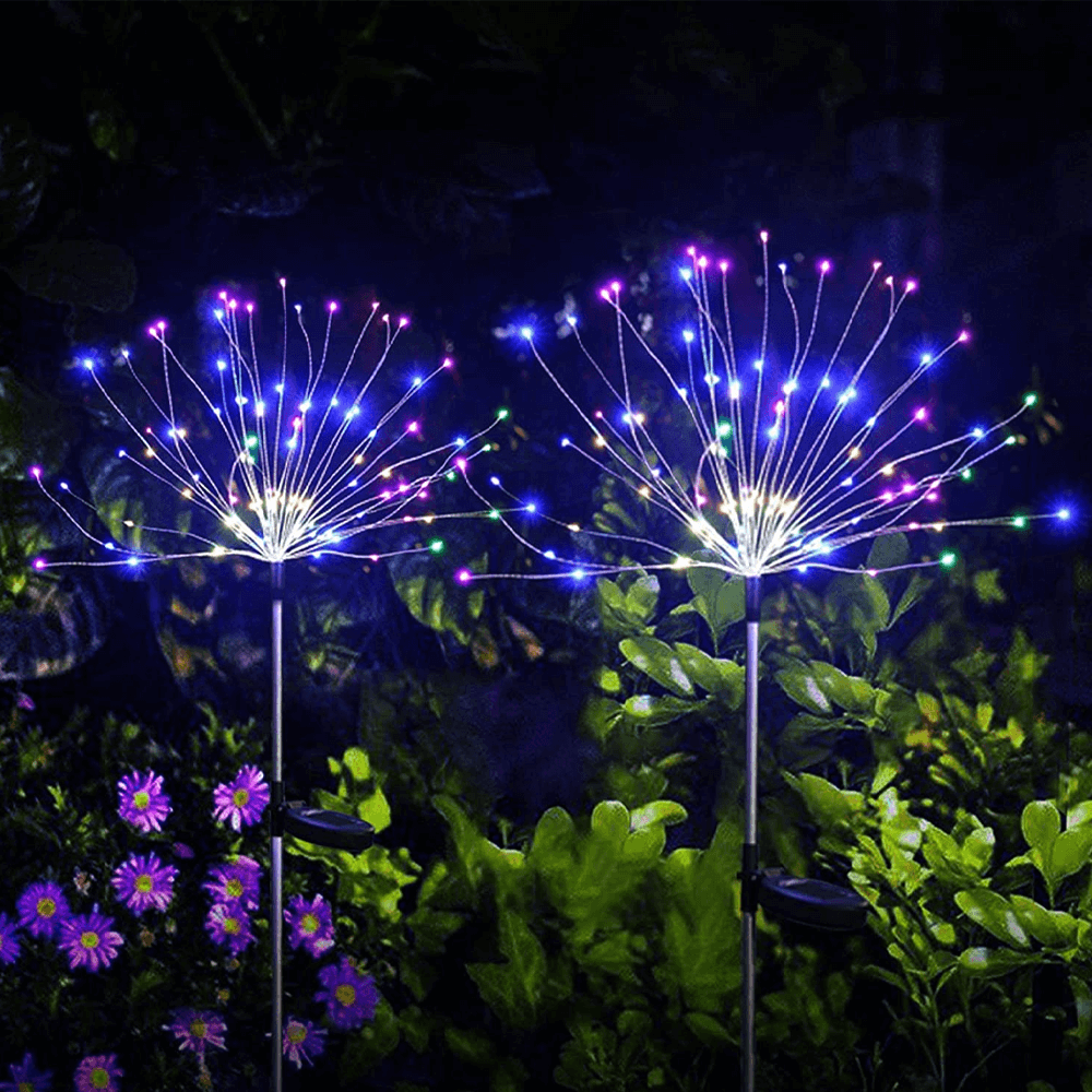 Waterproof Solar Garden Fireworks Lamp multi colors