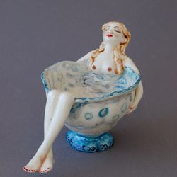 Beautiful exclusive mug Porcelain cup, Bather, Coffe Mug ,Sexy lady ,Unusual cup ,Art Ceramic Mug, Porcelain figurine