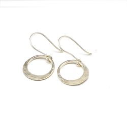 925 sterling silver handmade hammered dangle earrings
