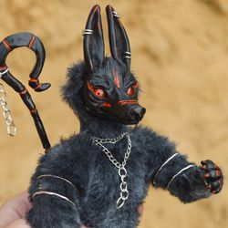 Anubis doll anubis toy anubis handemade dog plush werewolf plush wolf plush Egyptian god