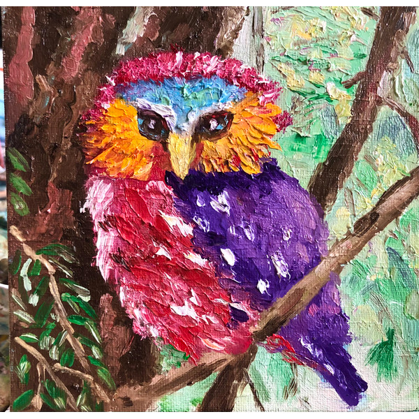 owl oil painting