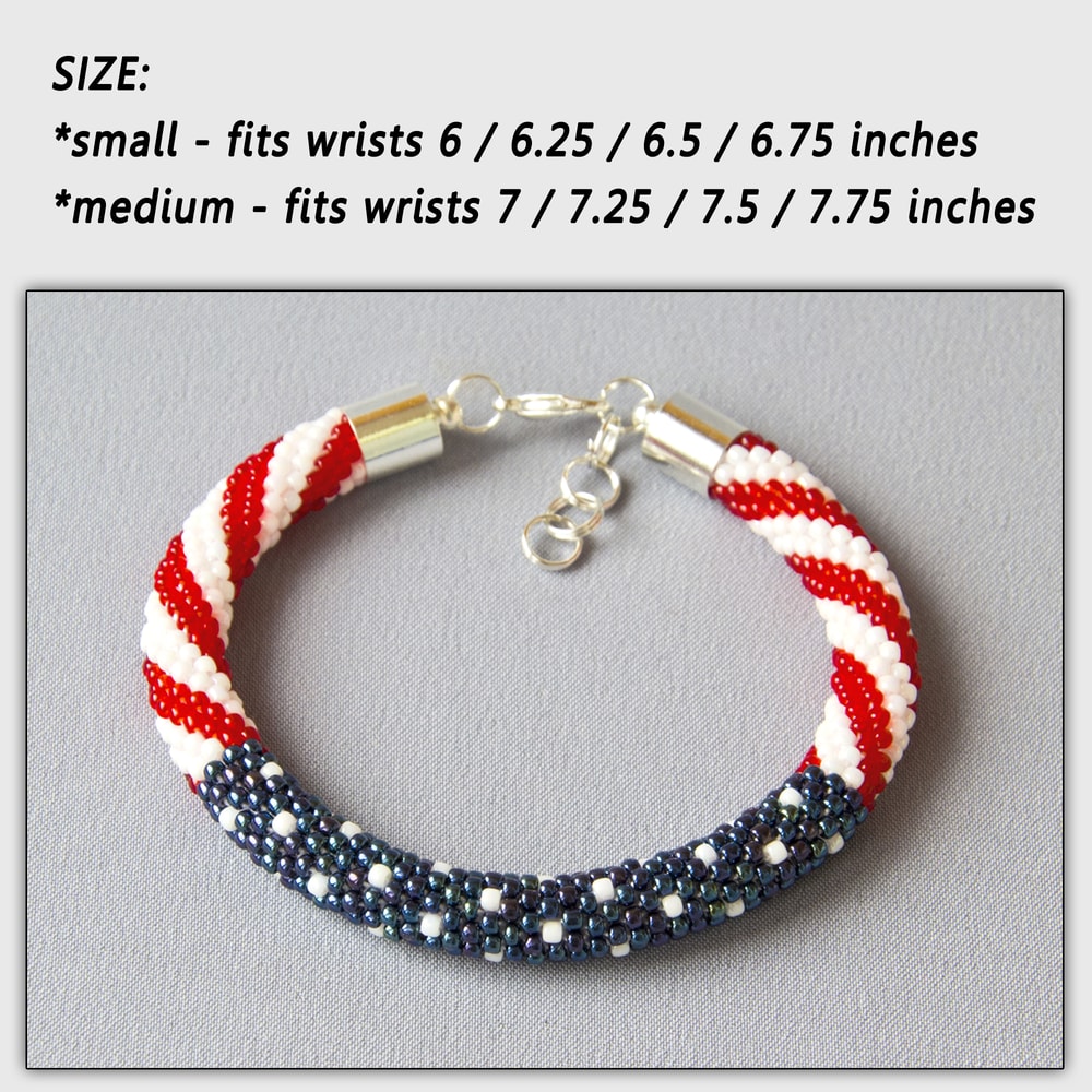 American Flag Beaded Bracelet