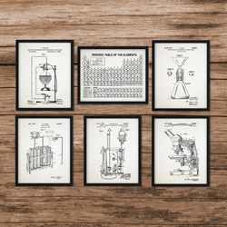 SET of 6 Chemistry Patent,Chemistry,Laboratory,Science Student,Home Decor,Periodic Table of Elements,Science Student Gift,Chemistry Decor,DIGITAL DOWNLOAD