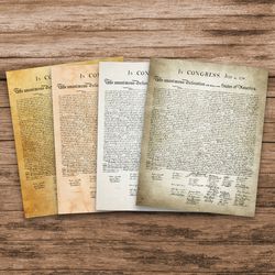declaration of independence print, historical american document, july 4th 1776, american independence day celebration gift idea, american history, digital download