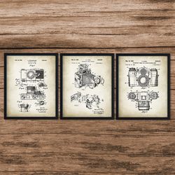 Set of 3 Camera Patent, Camera Poster, Camera Print, Photography Poster, Photographer Art, Vintage Camera, Antique Camera Decor, DIGITAL DOWNLOAD