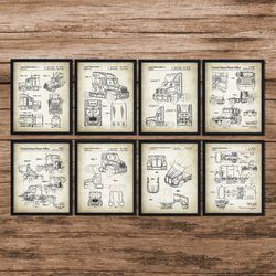 Truck Patent Print Set of 8, Semi Truck, Garage Decor, Truck Posters, Trucker Gift, Truck Art, mechanic gifts, DIGITAL DOWNLOAD