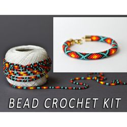 diy kit jewelry, craft supply diy kit, make your own, bracelet diy kit, bead crochet kit, diy jewelry making, adult crafts, diy gift ideas