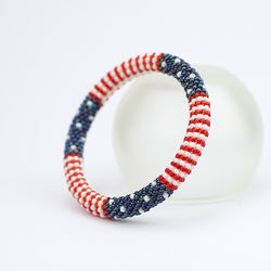 4th of july bracelet, Unisex bracelet, USA flag bracelet, Patriotic bracelet
