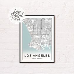 Los Angeles DIGITAL Map Print | Los Angeles DIGITAL DOWNLOAD Map | Los Angeles Printable Map |  Los Angeles Wall Art Map