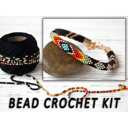 Jewelry Making Kit, Bead Crochet Kit, DIY for Adults, Seed Bead Bracelet, Beading Kit