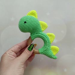 dinosaur rattle,Newborn toy,baby rattle,dinosaur toy,dinosaur gift,handmade dino