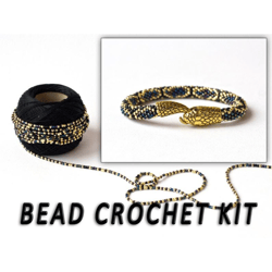 Bead crochet kit bracelet, Adult craft kit, Seed bead kit, pdf crochet pattern, Kit bijoux crochet, Bead crochet rope pattern, Diy kit bracelet