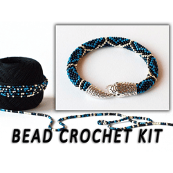 Bead crochet kit bracelet, Diy craft jewelry, Seed bead kit, Kit bijoux crochet, Bead crochet rope pattern,Diy kit snake bracelet