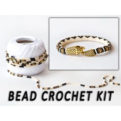 diy jewelry making kit, bead crochet bracelet kit, diy snake bracelet, diy bracelet kit, craft kit for adults